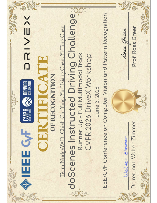 NudgeVAD doScenes recognition certificate snapshot